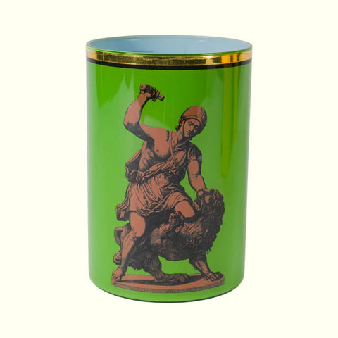 Roman Soldier & Lion Brush Pot - 2 colors!!