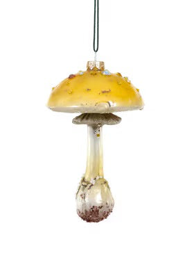 Yellow Frost Mushroom Ornament
