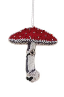 Stitched Red Mushroom Ornament