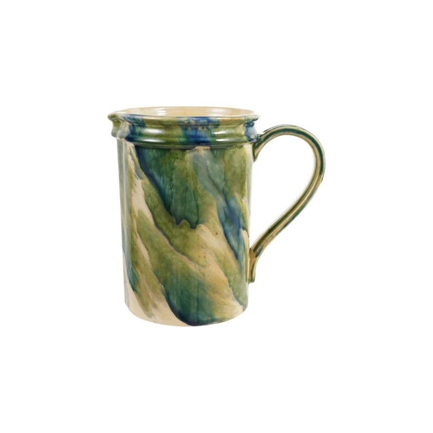 Hand-Painted Marbled Jug