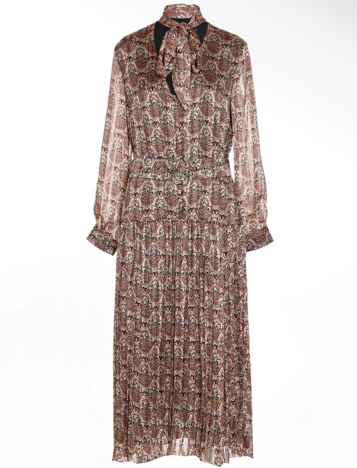 Paisley Tie-Front Maxi Dress