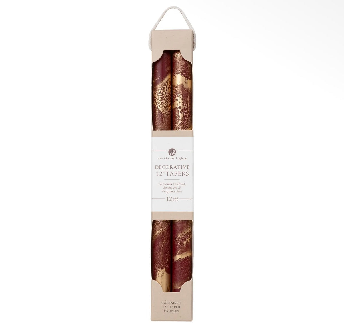 12” Decorative Taper Candles- 2 pack