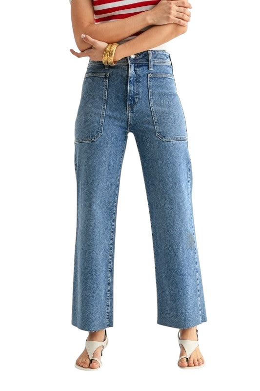 High Rise Utility Denim in Medium Wash