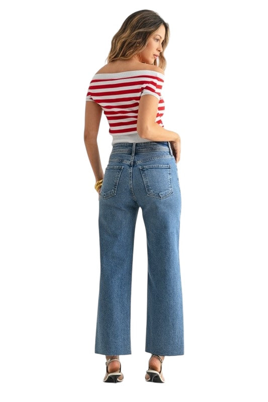 High Rise Utility Denim in Medium Wash