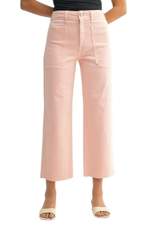 High Rise Utility Denim in Peach