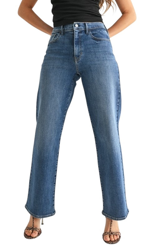 Loose Straight Denim in Medium Wash