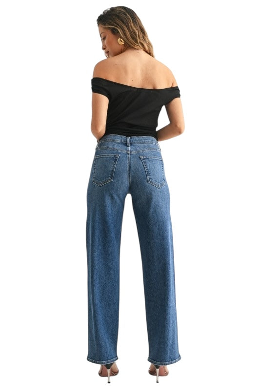 Loose Straight Denim in Medium Wash