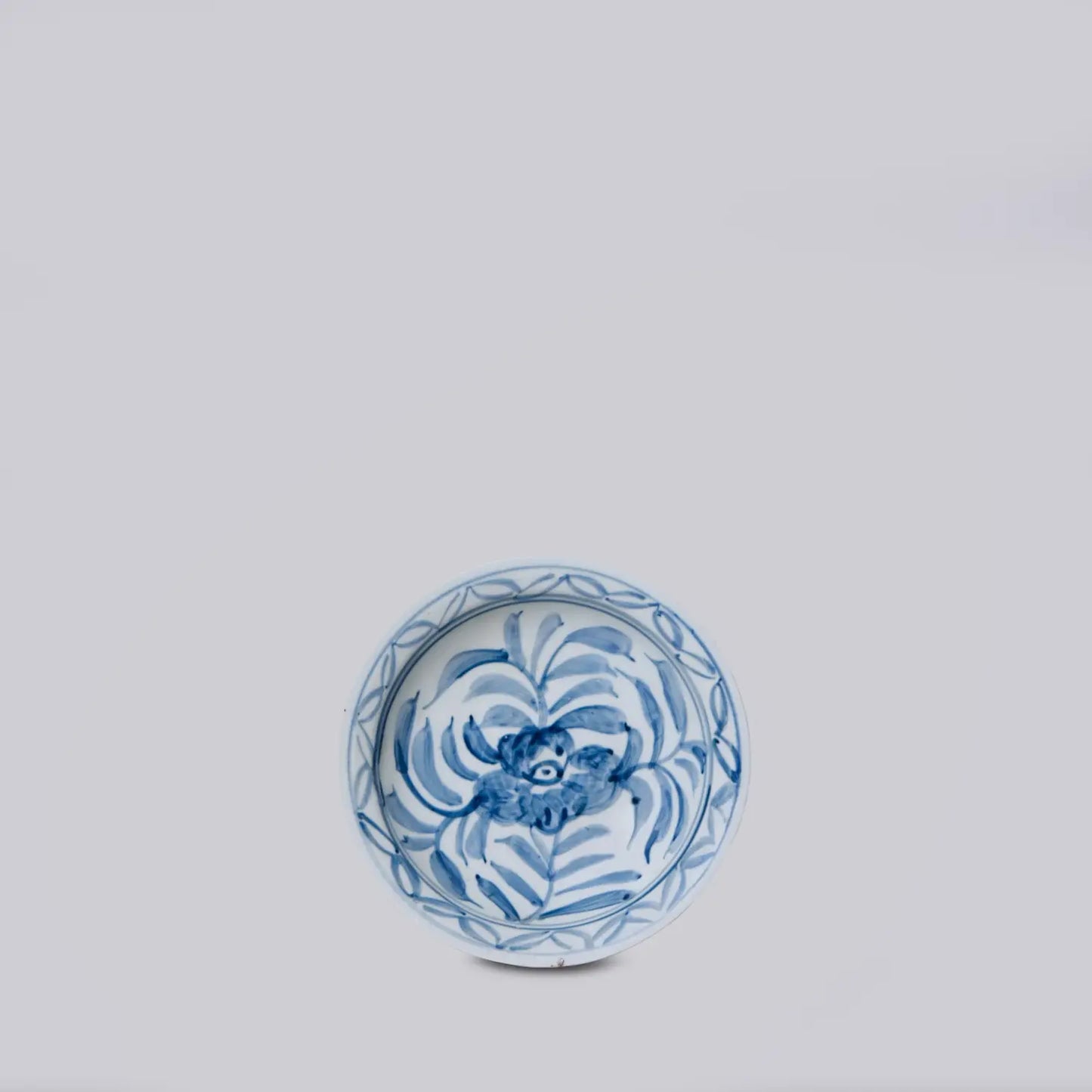 Small Blue and White Porcelain Floral Dish